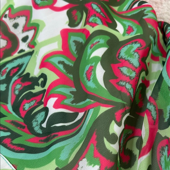 NWT Boston Proper Palma De Scrolls Ruffle Tiered Floral Green Maxi Dress XL - Picture 14 of 14